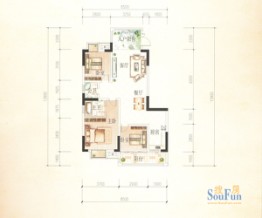 熙岸尚城二期3室2厅1厨2卫建面98.96㎡